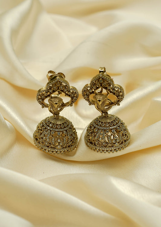 Mahima Manjari Victorian Golden Hue Finish Jhumka
