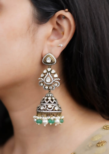 Surabhi Kundala Victorian Golden Hue Finish Jhumka