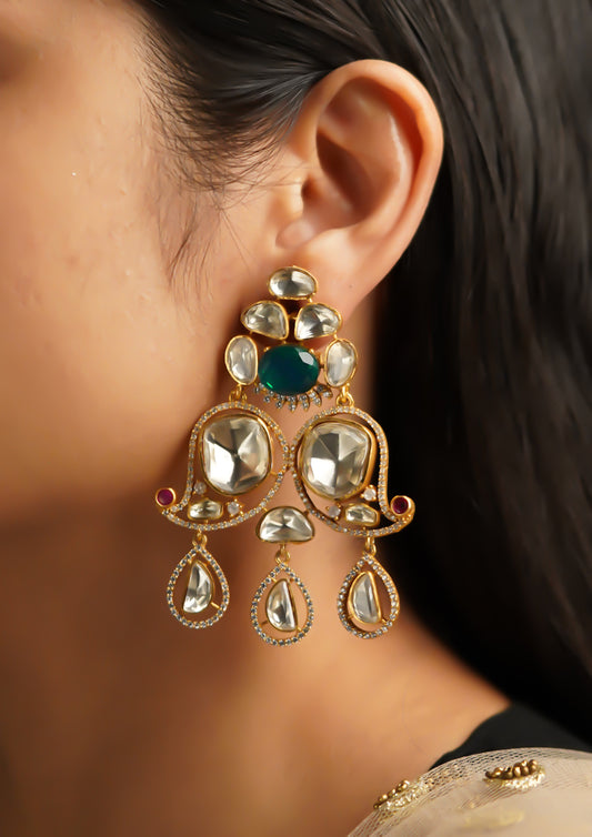 Chetana Shobhit Moissanite Gold Finish Dangle