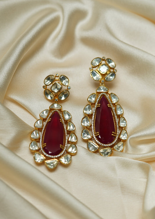 Varada Kanthi Moissanite Gold Finish Dangle