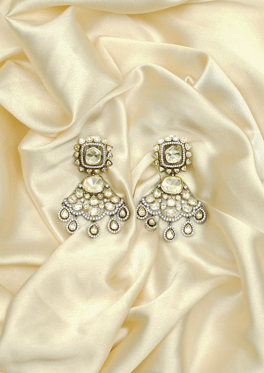Ananda Harini Moissanite Dual Tone Finish Jhumka