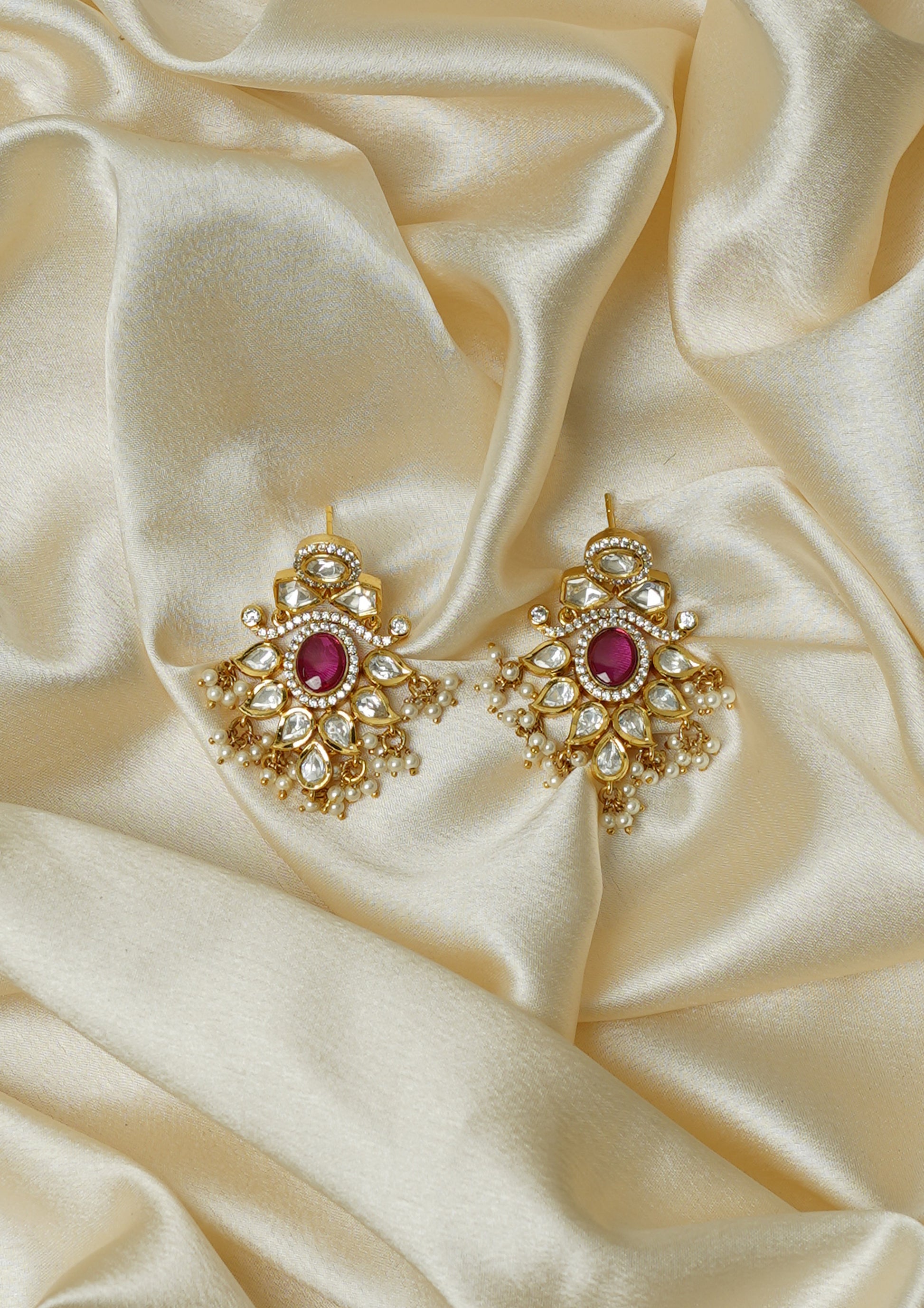 Shakti Kanti Polki Gold Finish Jhumka