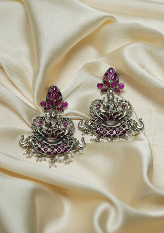 Prakasha Tarangini Premium Oxidized Silver Finish Dangle