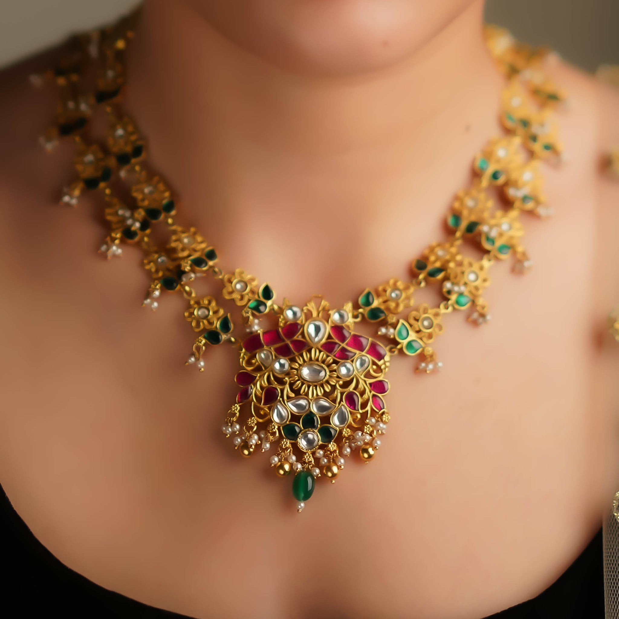 Samhita Kanti Kundan Gold Finish Necklace