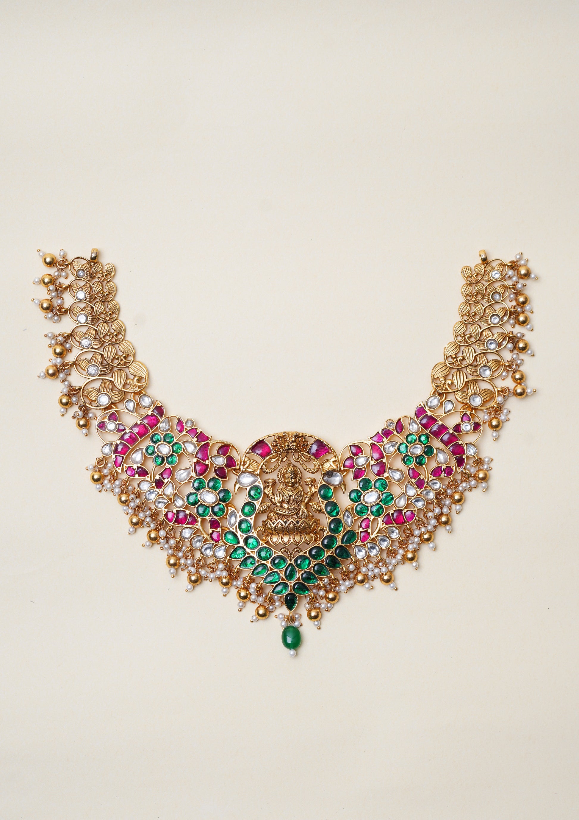 Shiva Malika Kundan Gold Finish Necklace