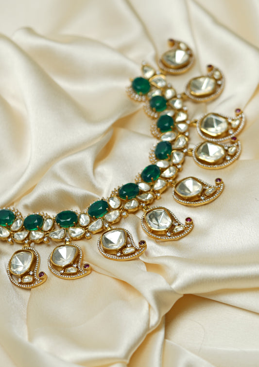 Shubha Shikha Moissanite Gold Finish Necklace
