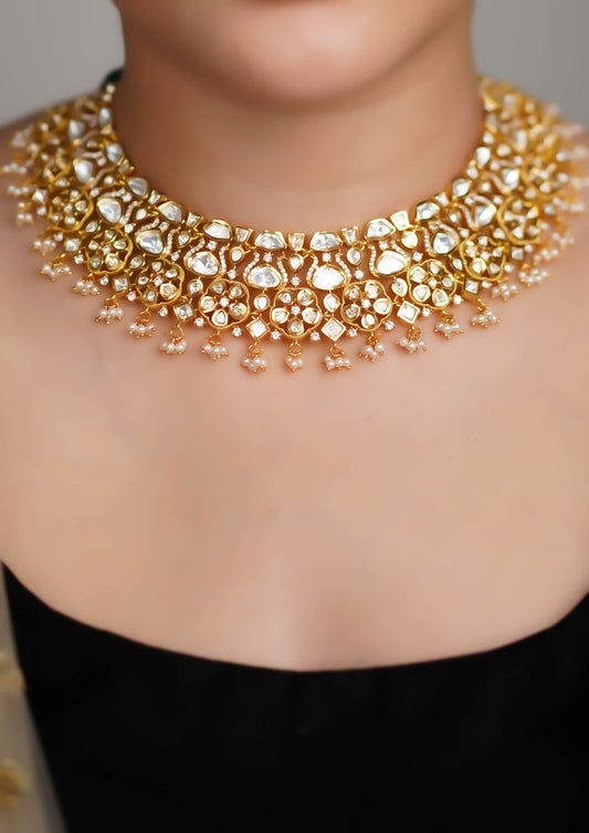 Vasundhara Harini Polki Gold Finish Necklace