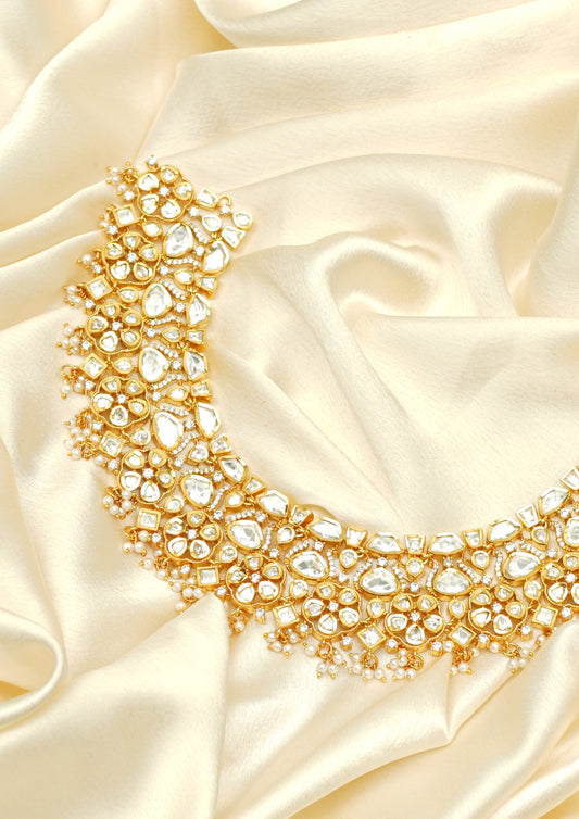 Vasundhara Harini Polki Gold Finish Necklace