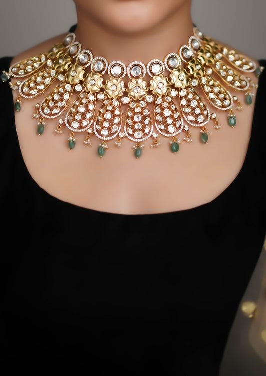 Chandrika Tarangini Polki Gold Finish Necklace