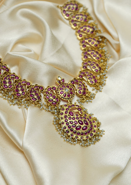 Pushpa Mala Premium Gold Finish Necklace