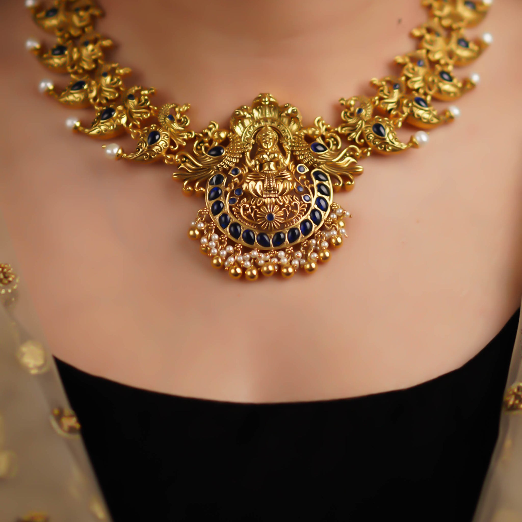 Bhairavi Kantha Premium Gold Finish Necklace