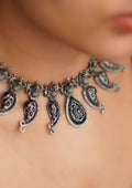 Ratna Bhushana Premium Oxidized Silver Finish Necklace
