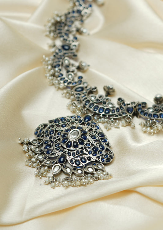 Vasudha Shringara Premium Oxidized Silver Finish Necklace