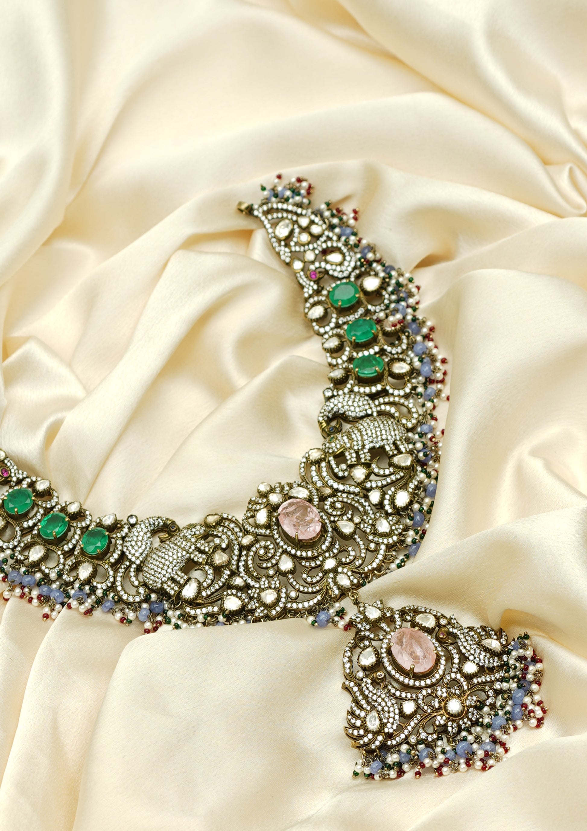Indira Haarika Victorian Golden Hue Finish Necklace