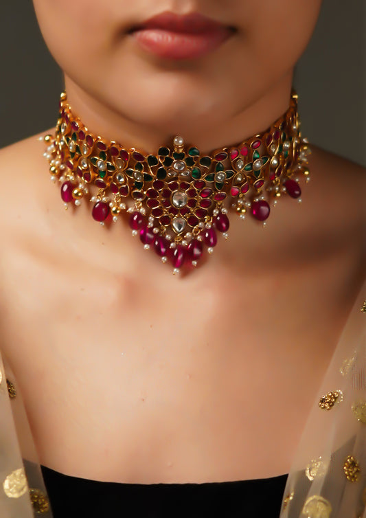 Navika Chandra Kundan Gold Finish Choker