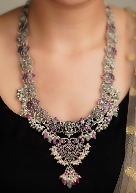 Vasanta Megharaaga Premium Oxidized Silver Finish Haar