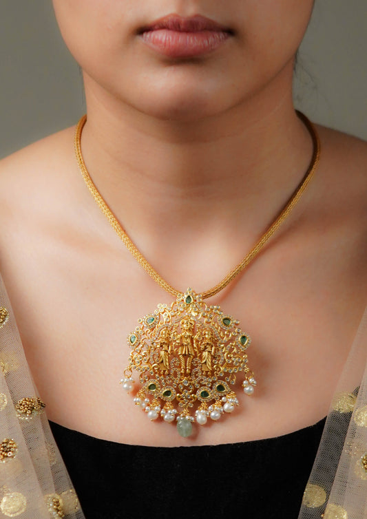 Anushka Manjari Premium Gold Finish Medium Pendant