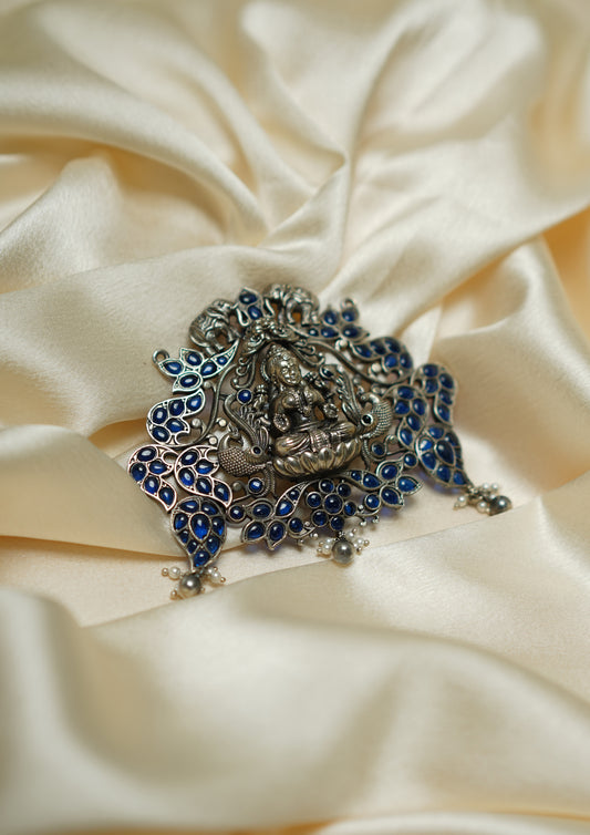 Ananta Aakar Premium Oxidized Silver Finish Medium Pendant