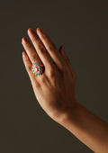 Prerna Abhushana Kundan Gold Finish Ring with Stonework