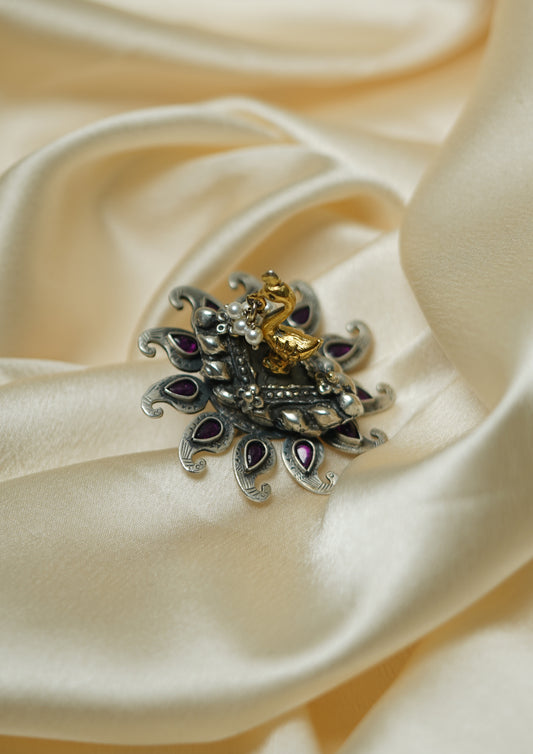 Saumya Alankara Limited Edition Dual Tone Finish Ring with Stonework