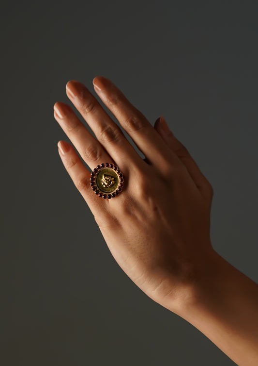 Chetana Sankalp Premium Gold Finish Ring with Stonework