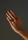 Amoda Vartika Premium Oxidized Silver Finish Ring with Stonework