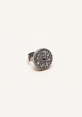 Sukhmani Varsha Premium Oxidized Silver Finish Ring with Stonework